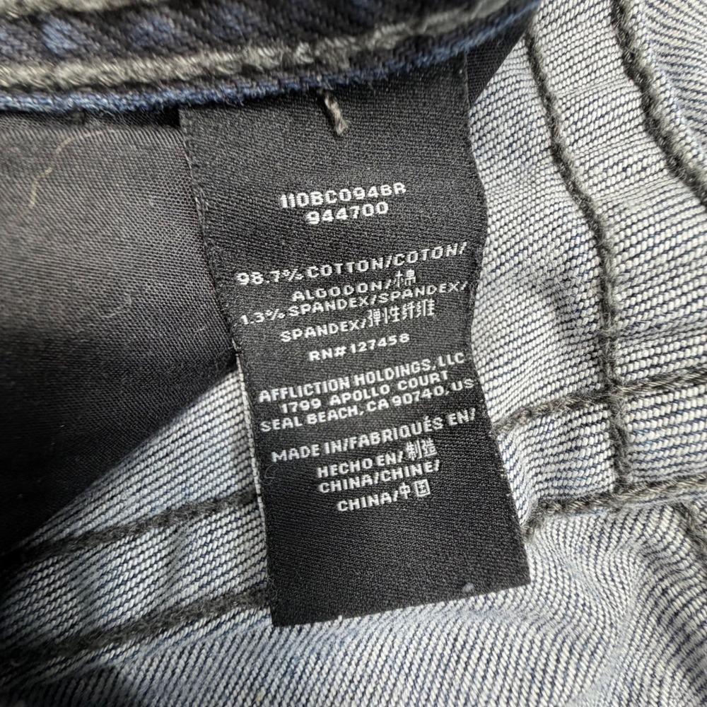 Affliction Cooper Jeans 33 Regular Buckle Exclusive Dark Wash Y2K - Picture 10 of 11
